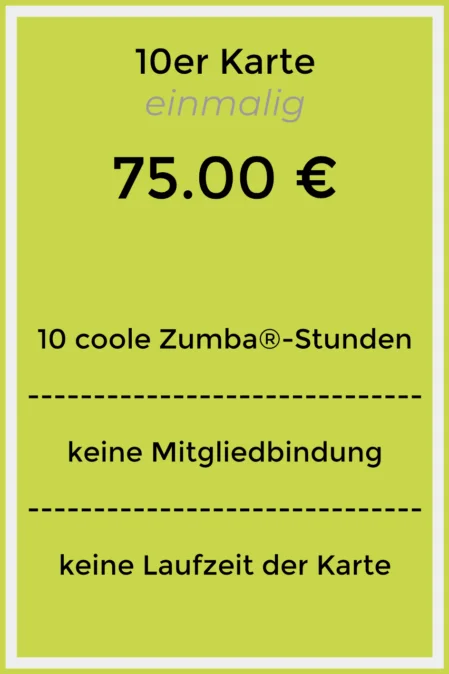 Zumba Augsburg 10er Karte Zumba Augsburg 10er Karte